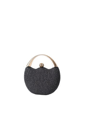 Glitter Metallic Frame Evening Clutch Bag