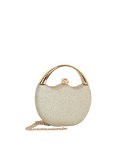 Glitter Metallic Frame Evening Clutch Bag