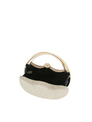 Glitter Metallic Frame Evening Clutch Bag