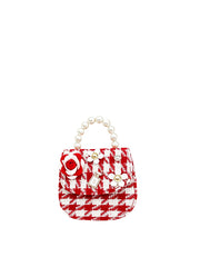 Girls' Tweed Pearl Handle Mini Purse