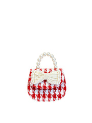 Girls' Tweed Pearl Handle Mini Purse