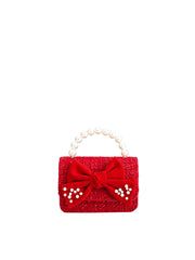 Girls' Tweed Pearl Handle Dress Purse