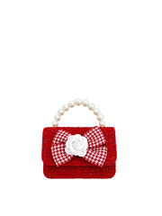 Girls' Tweed Pearl Handle Dress Purse