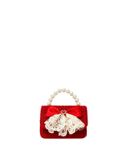 Girls' Tweed Pearl Handle Dress Purse