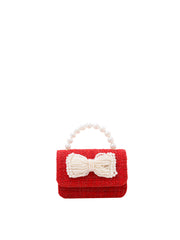 Girls' Tweed Pearl Handle Dress Purse