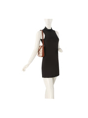 Cherry Print Canvas Buckle Flap Shoulder Bag