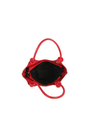 Cherry Print Knot Handle Mini Tote Bag