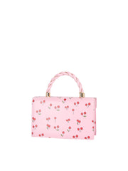 Cherry Print Twisted Handle Satchel Bag