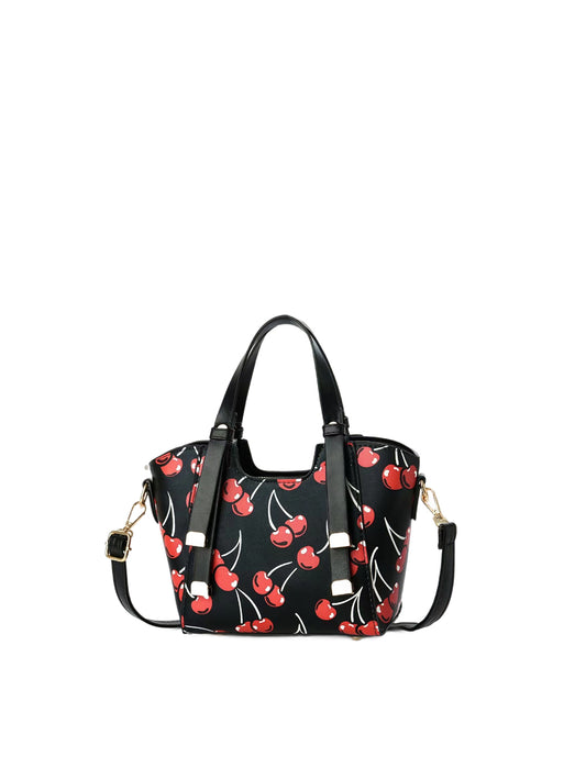 Cherry Print Mini Satche Tote Bag