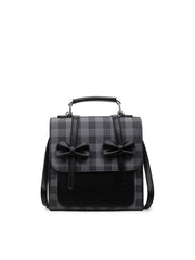 Double Bow Gingham Backpack