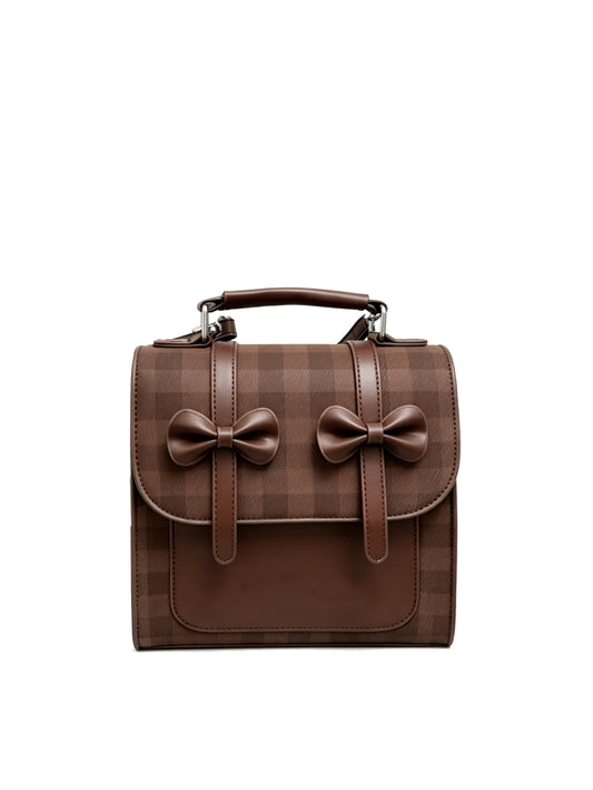 Double Bow Gingham Backpack