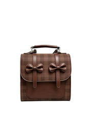 Double Bow Gingham Backpack