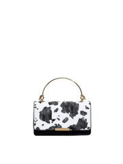 Cow Print Top Handle Clutch