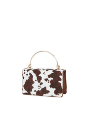Cow Print Top Handle Clutch