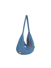 Crochet Floral Slouch Shoulder Hobo Bag
