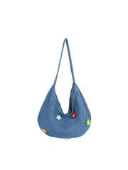 Crochet Floral Slouch Shoulder Hobo Bag