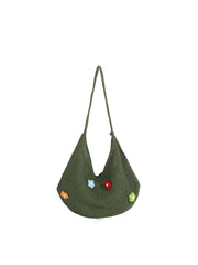 Crochet Floral Slouch Shoulder Hobo Bag