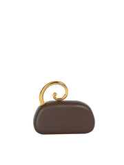 Elegant Spiral Handle Evening Clutch Bag with Chain Strap