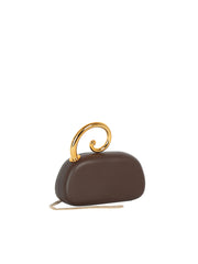 Elegant Spiral Handle Evening Clutch Bag with Chain Strap