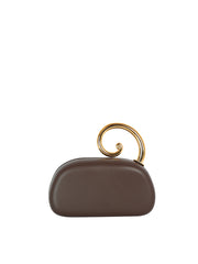 Elegant Spiral Handle Evening Clutch Bag with Chain Strap