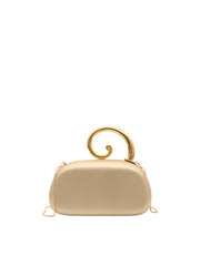 Elegant Spiral Handle Evening Clutch Bag with Chain Strap