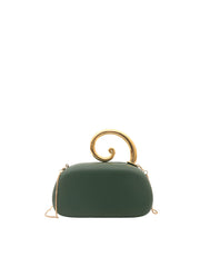 Elegant Spiral Handle Evening Clutch Bag with Chain Strap