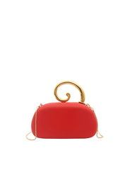 Elegant Spiral Handle Evening Clutch Bag with Chain Strap