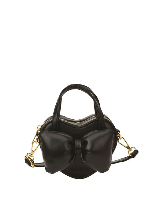 Heart-Shaped Bow Mini Top Handle Bag
