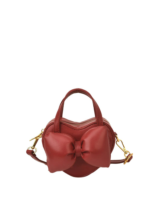 Heart-Shaped Bow Mini Top Handle Bag