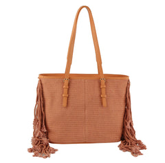 Corve texture fringe tote