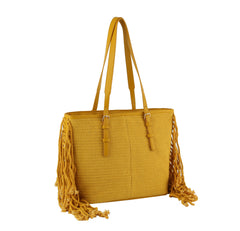 Corve texture fringe tote