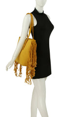 Corve texture fringe tote