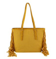 Corve texture fringe tote