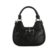 Buckle front flap satchel