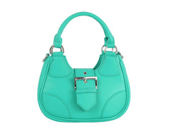 Buckle front flap satchel