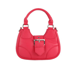 Buckle front flap satchel