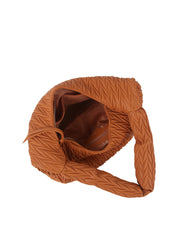 Braided woven detail shoulder hobo bag