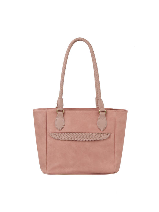 Cute braided leather point detail tote bag