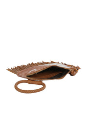 Western Fringe Cowhide Ring Clutch