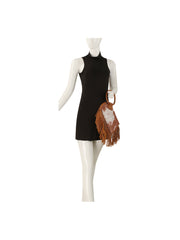 Western Fringe Cowhide Ring Clutch