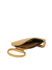 Woven Ring Handle Wristlet Clutch