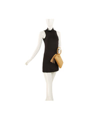 Woven Ring Handle Wristlet Clutch