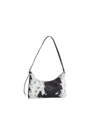 Hair-On Cow Print Baguette Shoulder Bag
