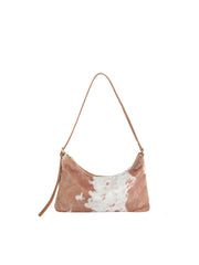 Hair-On Cow Print Baguette Shoulder Bag