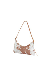 Hair-On Cow Print Baguette Shoulder Bag