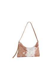 Hair-On Cow Print Baguette Shoulder Bag