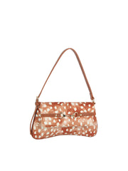 Hair-On Deer Print Baguette Shoulder Bag with Horsebit Accent  Alternative