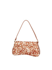 Hair-On Deer Print Baguette Shoulder Bag with Horsebit Accent  Alternative