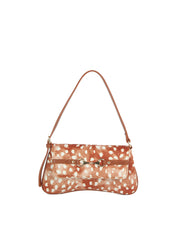 Hair-On Deer Print Baguette Shoulder Bag with Horsebit Accent  Alternative