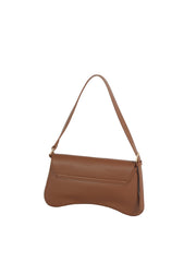 Horsebit Accent Pebbled Faux Leather Baguette Shoulder Bag